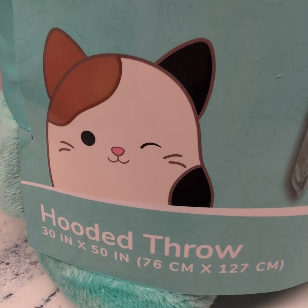 Squishmallows Kevin the Koala‎ Hooded Throw Teal Throw Blanket with Pockets NEW - Picture 5 of 6